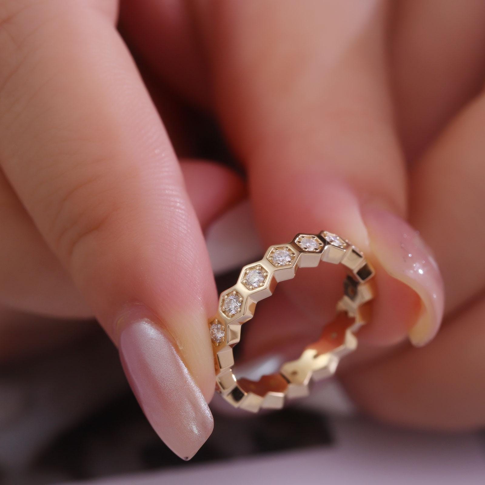 Lab Grown Diamond Eternity Band: 14k Gold Channel Set Ring