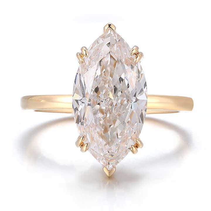 Marquise Cut Lab Grown Diamond Hidden Halo Engagement Ring