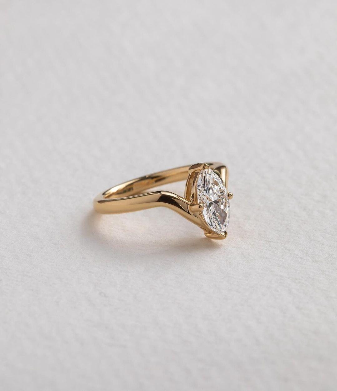 Marquise Lab Grown Diamond Engagement Ring: 1.0 CT Solitaire