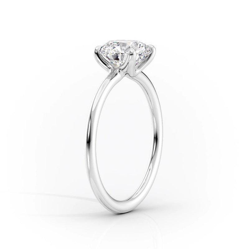 Emerald Cut Lab Diamond Engagement Ring: Solitaire Anniversary Ring