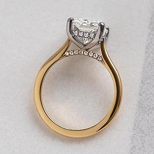 Radiant Cut Lab Grown Diamond Engagement Ring: 14K Gold Hidden Halo - Image 5