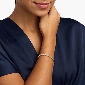 Oval Lab Grown Diamond Tennis Bracelet: 14K Yellow Gold Bezel Bridal Bracelet - Image 4