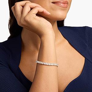 Oval Lab Grown Diamond Tennis Bracelet: Solid Gold Eternity Wedding Jewelry - Image 3