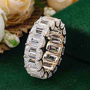Emerald Cut Lab Grown Diamond Eternity Band - 5.75 TCW - Image 1