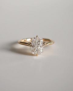Elongated Cushion Lab Grown Diamond Engagement Ring: 14K Gold Solitaire - Image 1