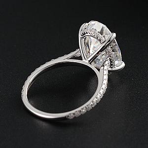 Oval Moissanite Engagement Ring: 3.0 CT, Hidden Halo, Cathedral Setting - Image 3
