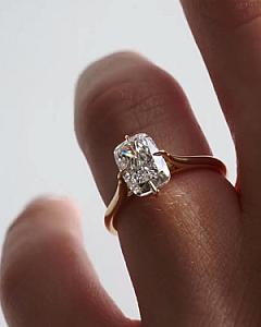 Elongated Cushion Lab Grown Diamond Engagement Ring: 14K Gold Solitaire - Image 6