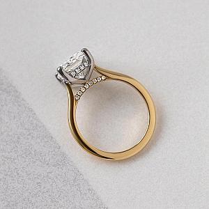 Radiant Cut Lab Grown Diamond Engagement Ring: 14K Gold Hidden Halo - Image 4