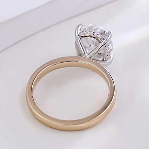 Oval Lab Grown Diamond Ring: Hidden Halo, Solid Gold Engagement Ring - Image 5