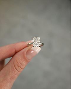 Radiant Cut Lab Grown Diamond Solitaire Ring - 10k Gold - Image 2