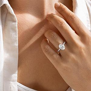Oval Lab Grown Diamond Engagement Ring: Pave Setting, CVD Diamond - Image 3