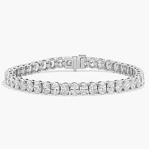 Oval Lab Grown Diamond Tennis Bracelet: Solid Gold Eternity Wedding Jewelry - Image 5