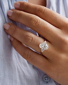 Oval Lab Grown Diamond Engagement Ring: 14k Gold Anniversary Ring - Image 2