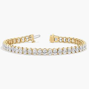 Oval Lab Grown Diamond Tennis Bracelet: Solid Gold Eternity Wedding Jewelry - Image 2