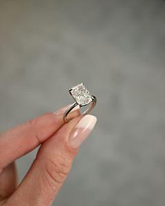 Radiant Cut Lab Grown Diamond Solitaire Ring - 10k Gold - Image 3