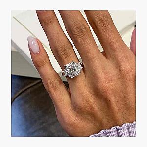 3.5 CT IGI Radiant Lab Grown Diamond Ring: 18k White Gold Trapezoid Engagement Ring - Image 2