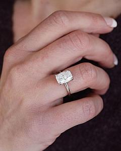 Radiant Cut Lab Grown Diamond Solitaire Ring - 10k Gold - Image 9