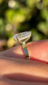 Pear Cut Lab Grown Diamond Engagement Ring: Hidden Halo, Solid Gold - Image 5