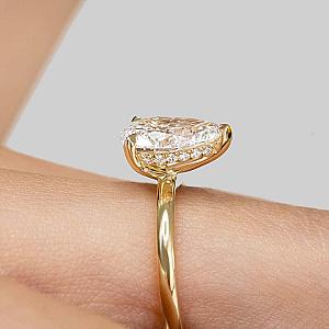 Pear Cut Lab Grown Diamond Engagement Ring: 14k Gold Solitaire, IGI Certified - Image 5