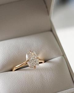 Elongated Cushion Lab Grown Diamond Engagement Ring: 14K Gold Solitaire - Image 4