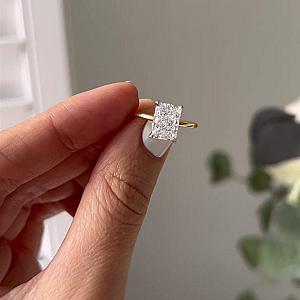 Radiant Cut Lab Grown Diamond Solitaire Ring: 14k Gold Engagement Ring - Image 4