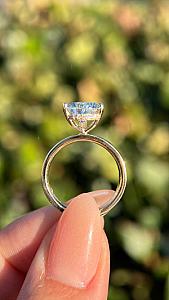 Pear Cut Lab Grown Diamond Engagement Ring: Hidden Halo, Solid Gold - Image 3