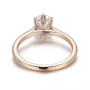 Lab Grown Diamond Solitaire Ring: 14k Gold Six Prong Engagement Ring - Image 3