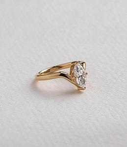 Marquise Lab Grown Diamond Engagement Ring: 1.0 CT Solitaire - Image 2