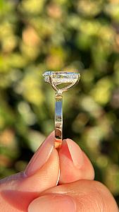 Pear Cut Lab Grown Diamond Engagement Ring: Hidden Halo, Solid Gold - Image 4