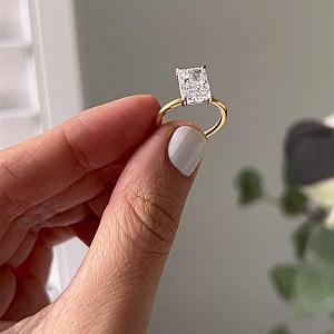 Radiant Cut Lab Grown Diamond Solitaire Ring: 14k Gold Engagement Ring - Image 5