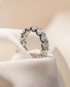 Lab Grown Diamond Eternity Band: 3.0MM Round Cut, Stackable Bridal Ring - Image 1