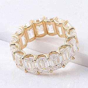 Emerald Cut Lab Grown Diamond Eternity Band - 5.75 TCW - Image 4