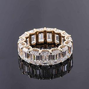 Emerald Cut Lab Grown Diamond Eternity Band - 5.75 TCW - Image 3