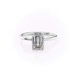 Emerald Cut Lab Diamond Engagement Ring: Solitaire Anniversary Ring - Image 3