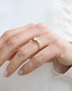 Oval Lab Grown Diamond Engagement Ring: Three Stone Pear Side Stones, Hammered Band - Image 4