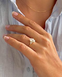 Oval Lab Grown Diamond Engagement Ring: 14k Gold Anniversary Ring - Image 6