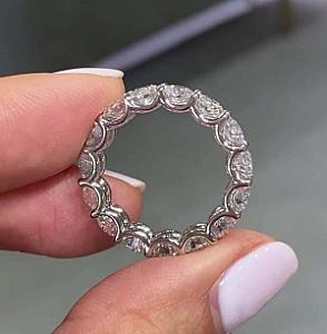 Lab Grown Diamond Eternity Band: 3.0MM Round Cut, Stackable Bridal Ring - Image 5