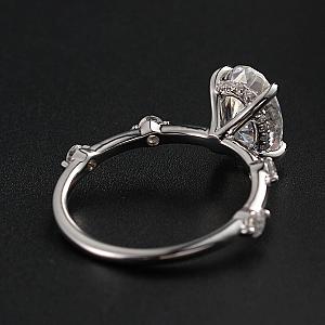 2.13 CT Oval Moissanite Engagement Ring: Handmade Pave Wedding Ring - Image 6