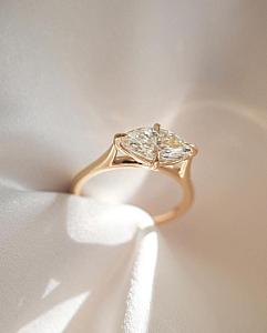 East West Marquise Lab Grown Diamond Engagement Ring - 14k White Gold - Image 5