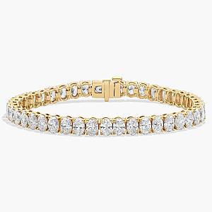 Oval Lab Grown Diamond Tennis Bracelet: Solid Gold Eternity Wedding Jewelry - Image 1