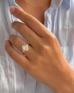 Oval Lab Grown Diamond Engagement Ring: 14k Gold Anniversary Ring - Image 5