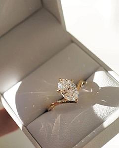 Oval Lab Grown Diamond Ring: 1.0-2.0 CT Gold Muse-Cluster Engagement Ring - Image 11