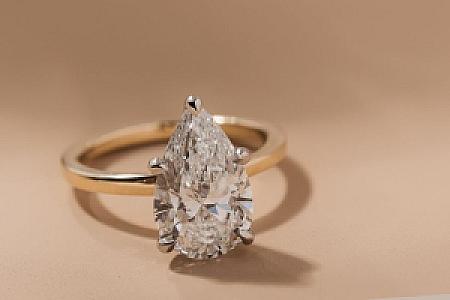 Pear Lab Grown Diamond Solitaire Ring: F/VS Engagement Ring - Image 7