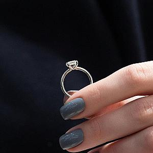 Emerald Cut Lab Diamond Engagement Ring: Solitaire Anniversary Ring - Image 4