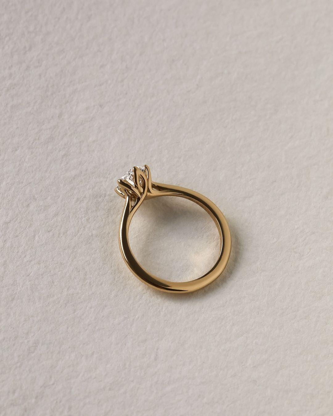 Oval Lab Grown Diamond Engagement Ring: Solitaire Gold Ring, IGI Certified