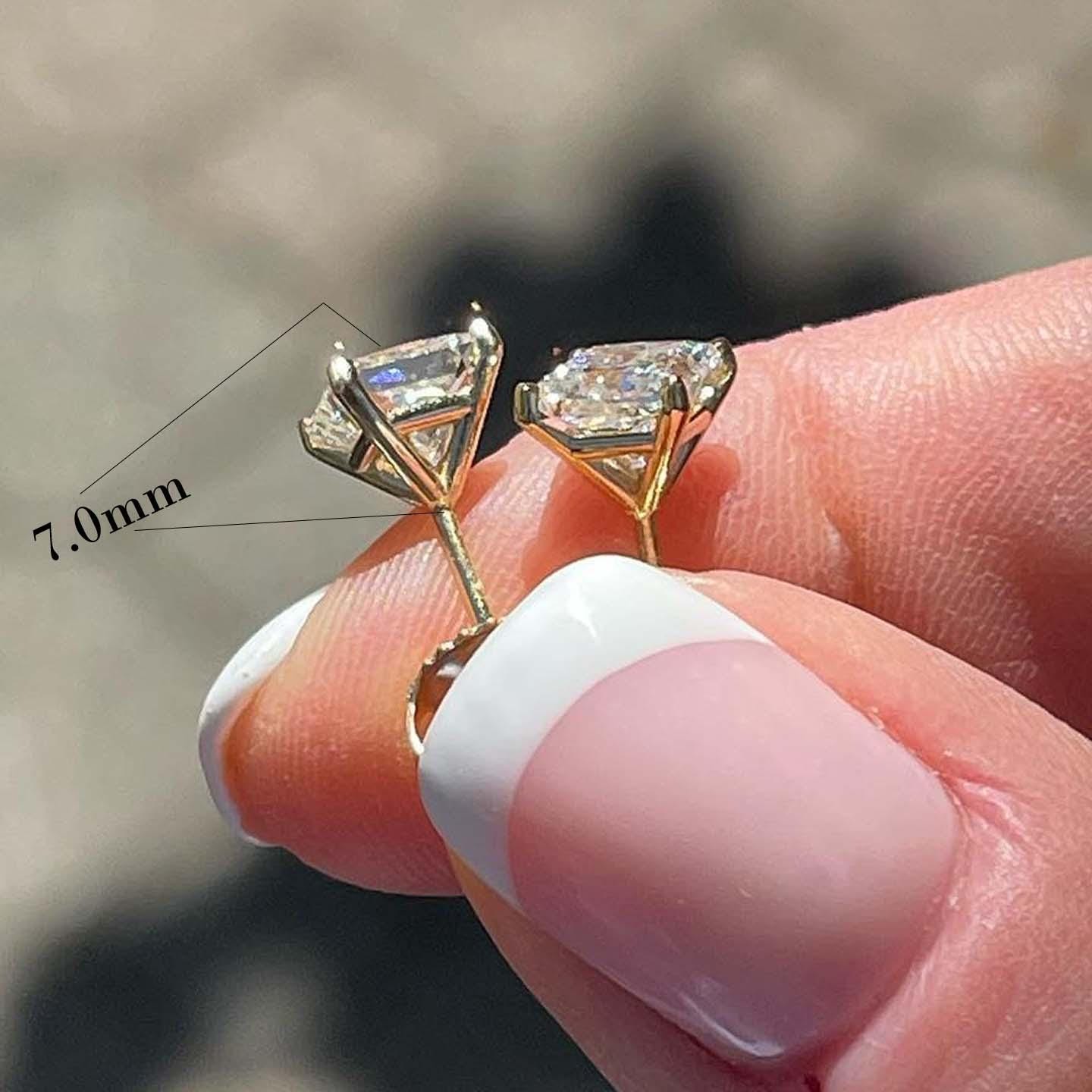 IGI Certified Lab Grown Diamond Studs: 14K Gold Princess Cut Earrings