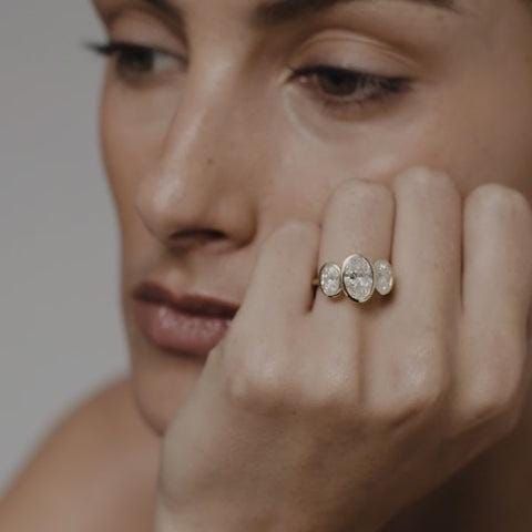 Oval Bezel Lab-Grown Diamond Engagement Ring: 14K Gold Anniversary Ring - Image 7