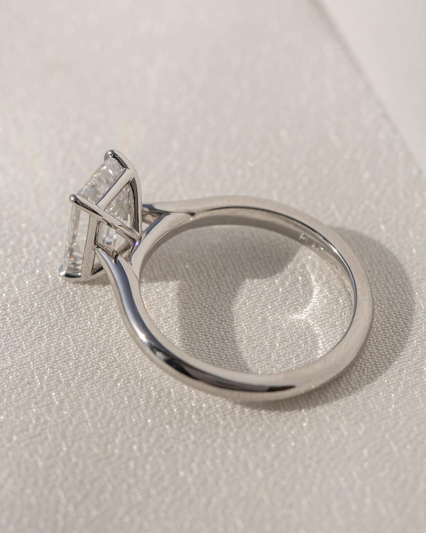 IGI Certified Emerald Cut Lab Grown Diamond Solitaire Ring (1-3 CT)